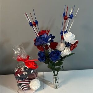 Patriotic Floral Arrangement and Vase Fillers